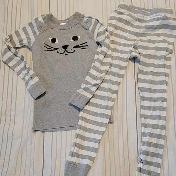 HANNA ANDERSSON Cat Long John Pajama Set - 140 OR 10 (PRE-OWNED) - Picture 2 of 5